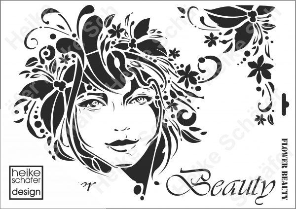 Schablone-Stencil A3 192-0626 Flower Beauty